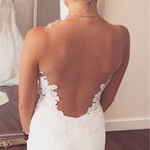 Sheer Back Mermaid Wedding Dress